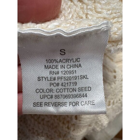 Pink Republic Beige Open-Front Knit Cardigan Sweater Women's Small Neutral Light - Picture 9 of 10